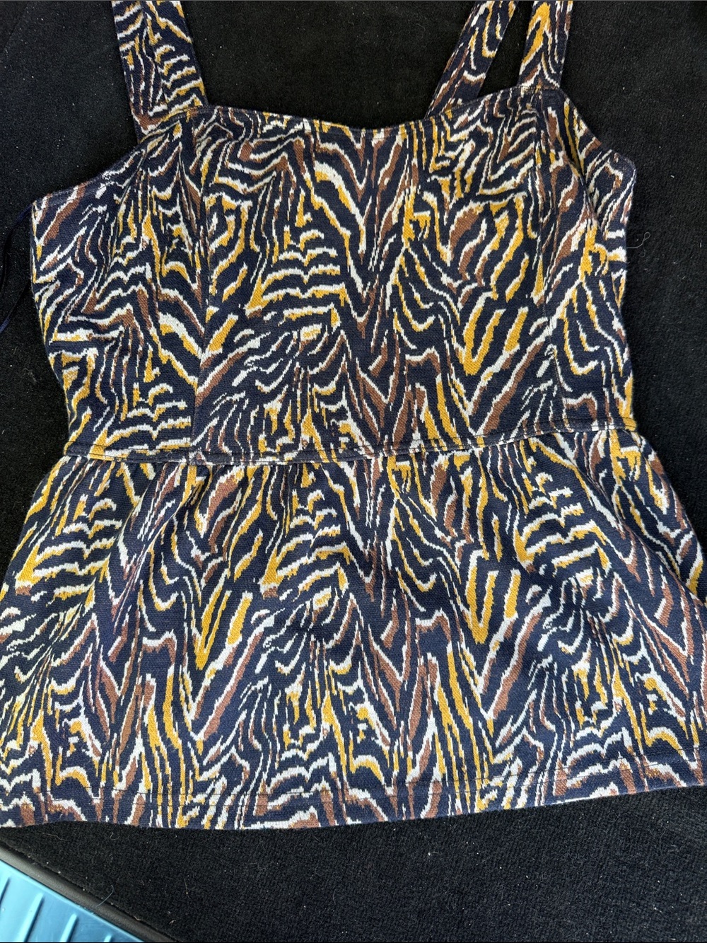 Anthropologie Animal-Print Tank Top in Black, Yellow, Brown
